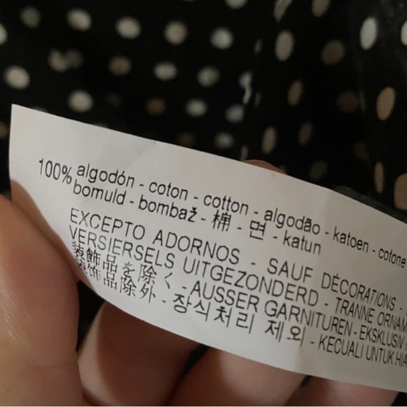 Zara Basic Women’s Black & White Polka Dot Off Shoulder Top - Size XS - Picture 5 of 5